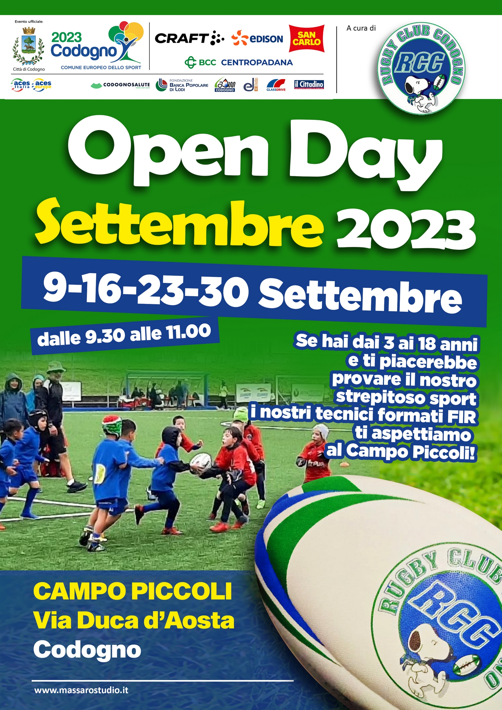 Locandina Open Day Rugby